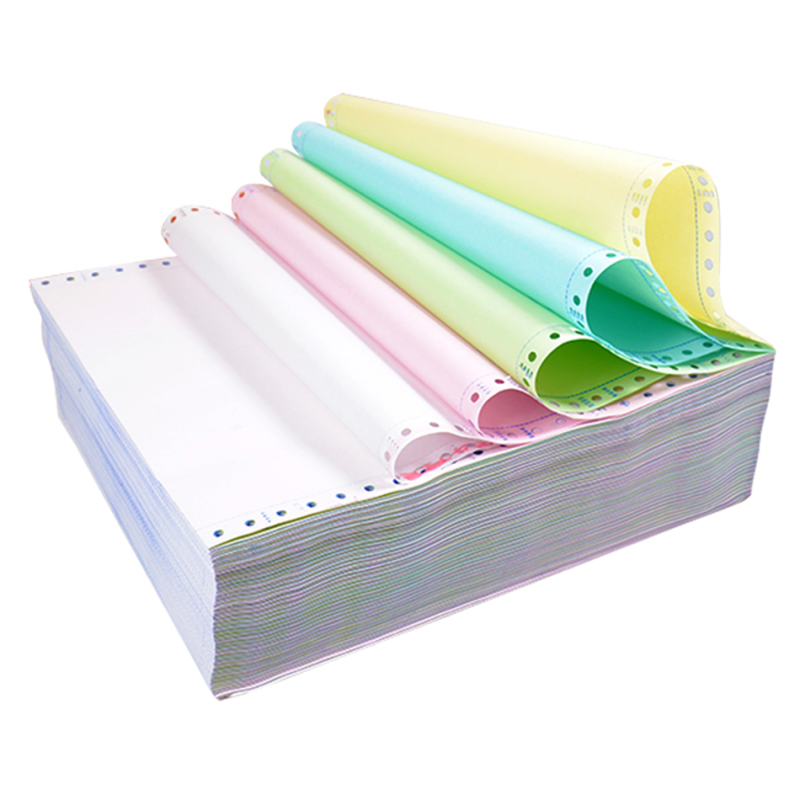 电脑打印纸三联三等分241mmx93mm彩色三联单(单位:盒)