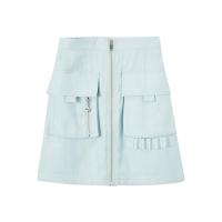 美特斯邦威工装风多口袋半裙女2021新款夏季时尚甜飒高腰半身裙女_499 160/64A/M 浅松石蓝