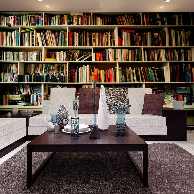 壹德壹墙纸/墙布 无缝3d复古怀旧壁纸书房书架电视墙客厅沙背景墙砖