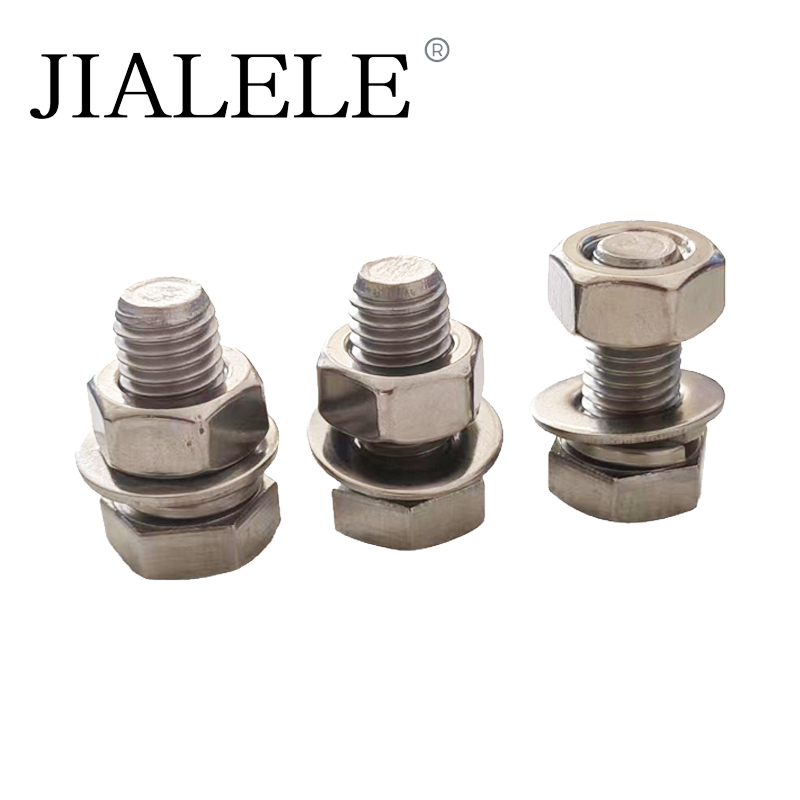 JIALELE 不锈钢螺丝穿钉带帽组合件(M6*10)强度6.8 4个/套高清大图