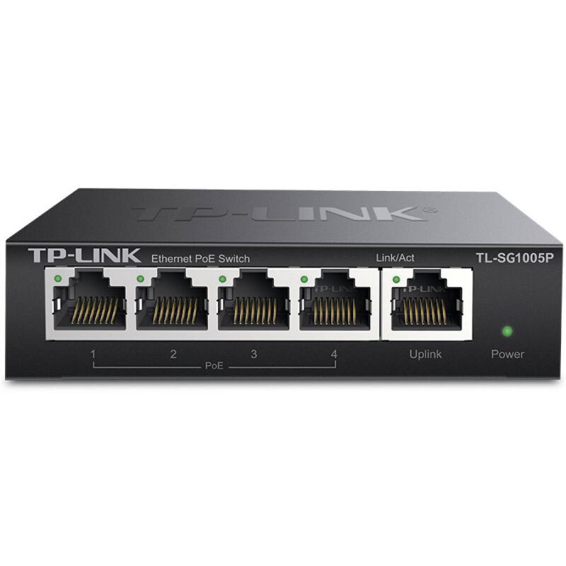 TP-LINK 5口千兆PoE交换机 4口PoE非网管交换机 监控网络网线分线器 交换器 TL-SG1005P DMS