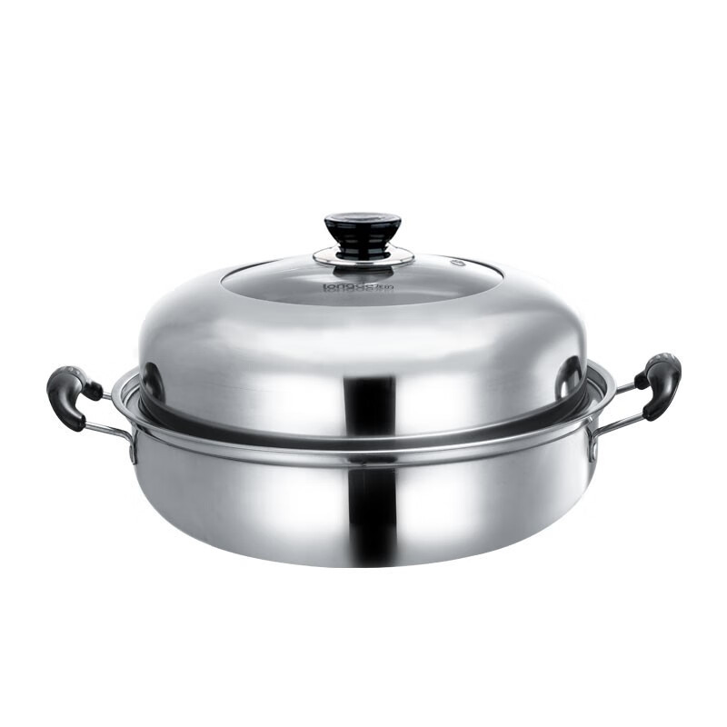 龙的(longde)厨房锅具 不锈钢厨具套装组合 燃气灶电磁炉电陶炉电热炉通用 LD-TG136 28cm