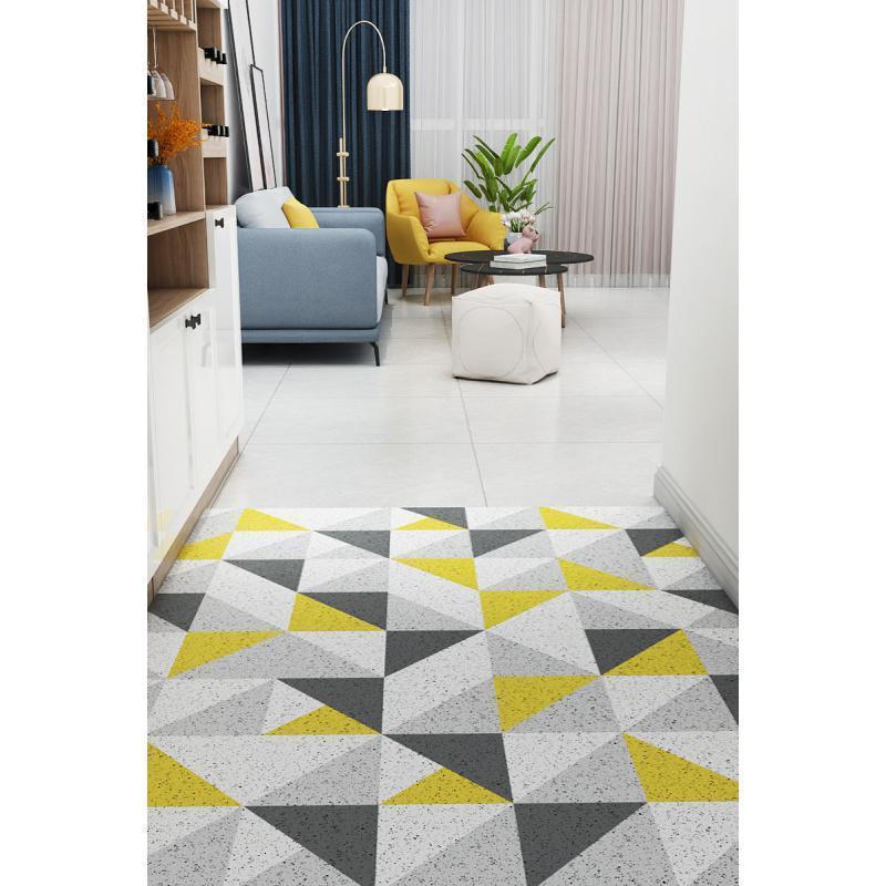 家柏饰(CORATED)丝圈地垫口进垫入户玄关防滑脚垫家用北欧地毯可裁剪垫子 美式三角-A 45X75CM