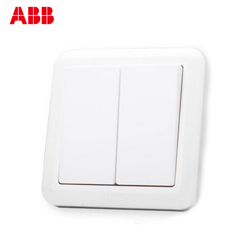 瑞士ABB 开关插座 德静二位单控开关 10AXAJ102