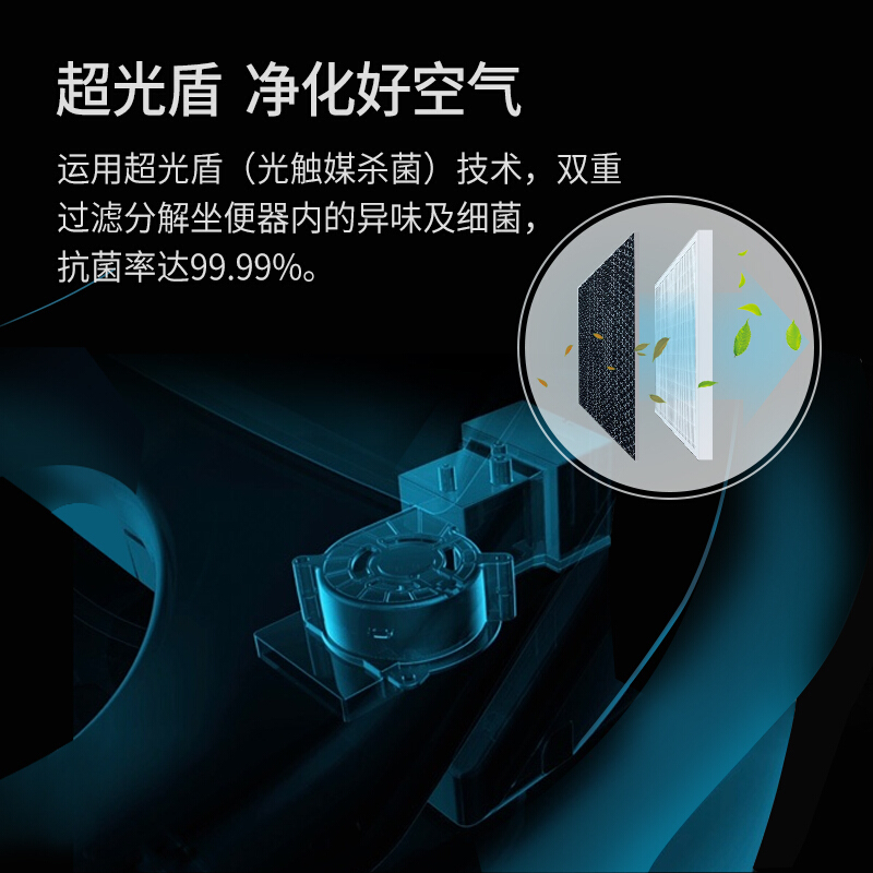 便洁宝坐便器遥控全自动冲水电动一体式智能马桶超光盾抗菌除臭AL35 洁身器高清大图