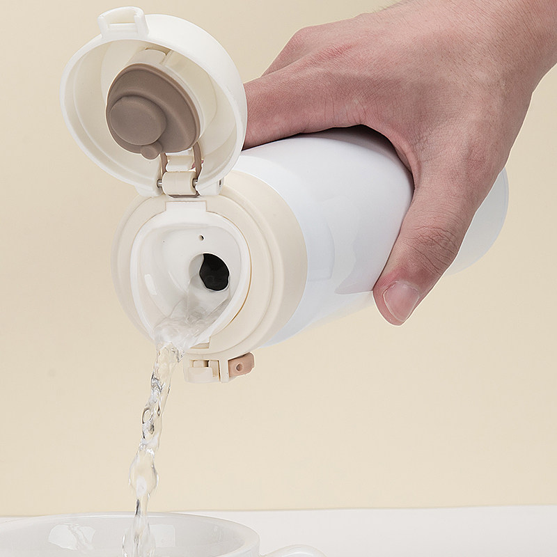 富光洛伊车载弹盖保温杯不锈钢真空水杯女士学生轻便随手杯子锁扣大容量 500ml 酒红色高清大图