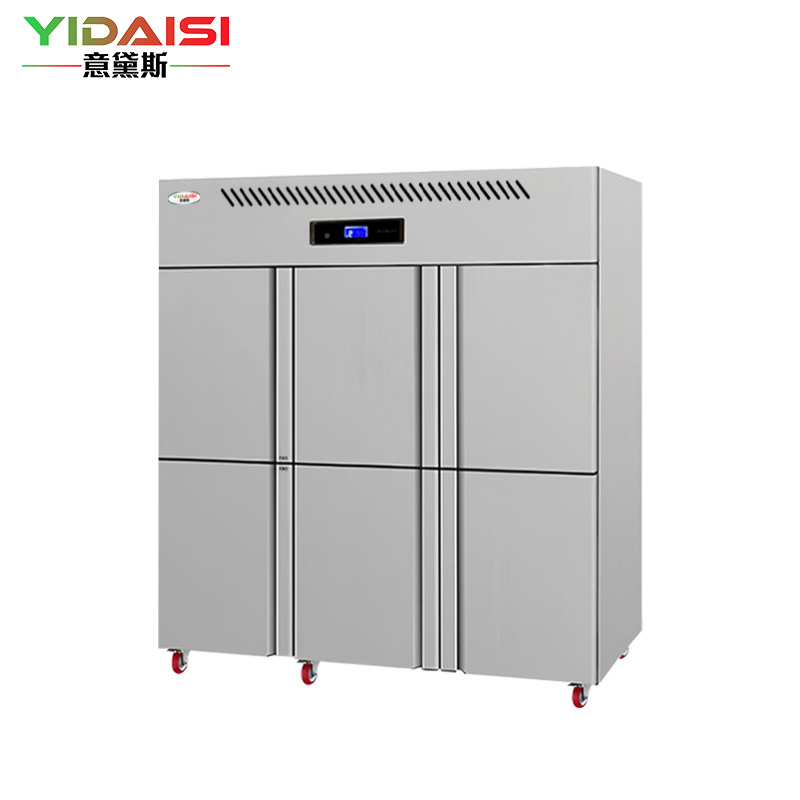 意黛斯六门冰箱商用冷藏冷冻冰柜大容量冰箱食堂厨房饭店立式不锈钢保鲜柜六开门风冷双温展示柜YDS-FLLM-SW1420L