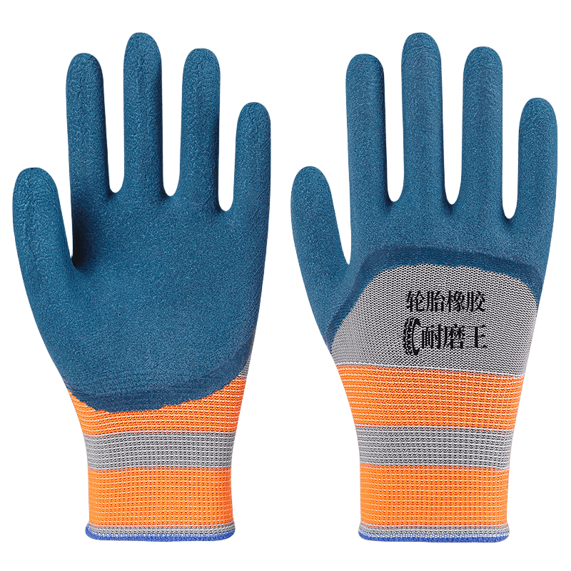 手套工作劳保耐磨防滑加厚劳动乳胶橡胶劳工防护干活工地浸胶防水 24只装-普通轮胎橡胶基础耐磨 均码