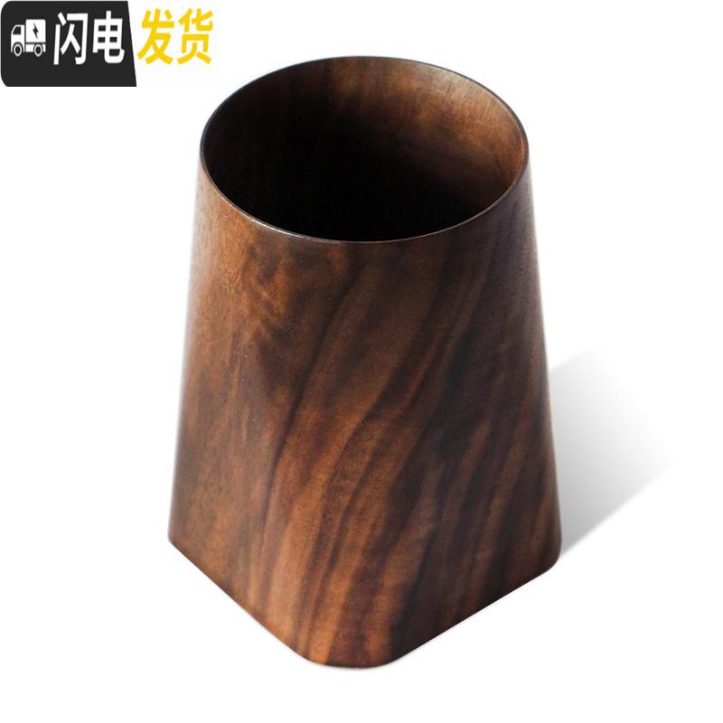 三维工匠实木笔筒黑胡桃整木料文具笔插茶道配件化妆笔筒定制刻字 logo刻字定制详询客服高清大图