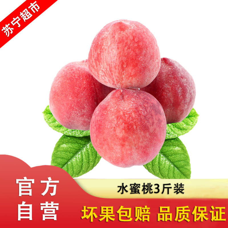 [顺丰直发]现摘水蜜桃甜桃子3斤装中果 新鲜时令水果 自营桃子水果 单果60-65mm