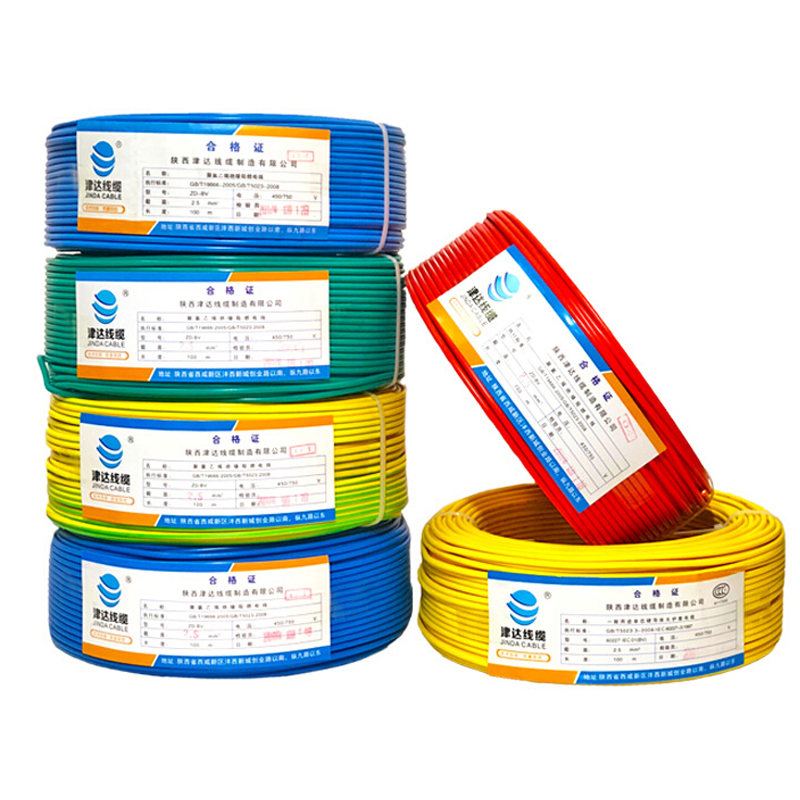 津达线缆 电线 国标阻燃单股铜芯绝缘电线 ZC-BV10平方高清大图