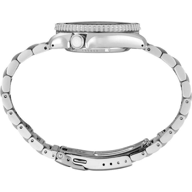 Seiko男表 5号系列自动机械黑盘旋转表圈防水休闲手表高清大图