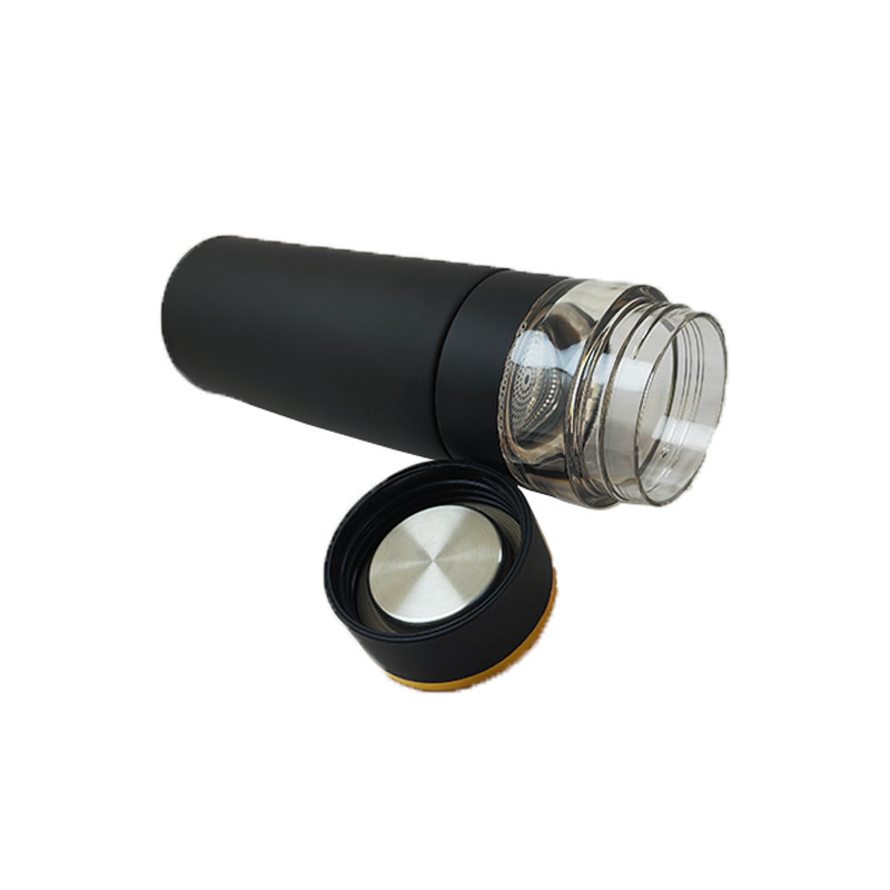 和居态 智能测温茶水分离保温杯 黑450ml 个高清大图