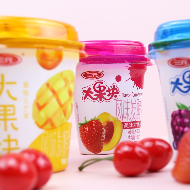 三元大果块酸奶草莓桑葚黄桃芒果桑葚蓝莓260g杯网红果肉