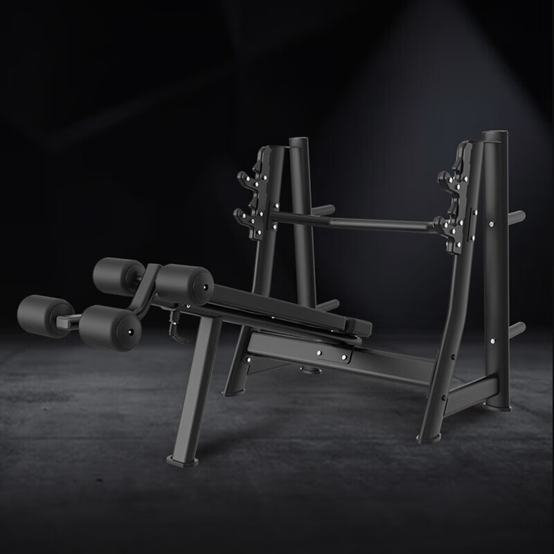亿动 室内自由力量小件杠铃架举重床健身器械 豪华下斜卧推架 YD-033高清大图