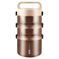 日本泰福高(TAFUCO) 新品 注水保温饭盒304不锈钢防溢叠叠乐发泡便携饭盒多层便当盒上班族学生 保温桶成人饭盒