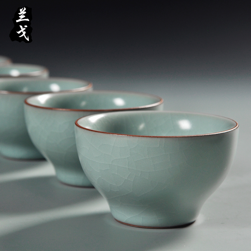 美帮汇汝窑茶杯汝瓷功夫茶具套装开片陶瓷主人杯茶道单杯大号品茗杯高清大图