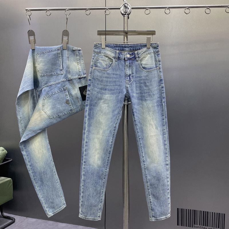 奢侈品欧货秋冬牛仔裤男直筒宽松小脚弹力高端潮牌新款香港_219_755高清大图