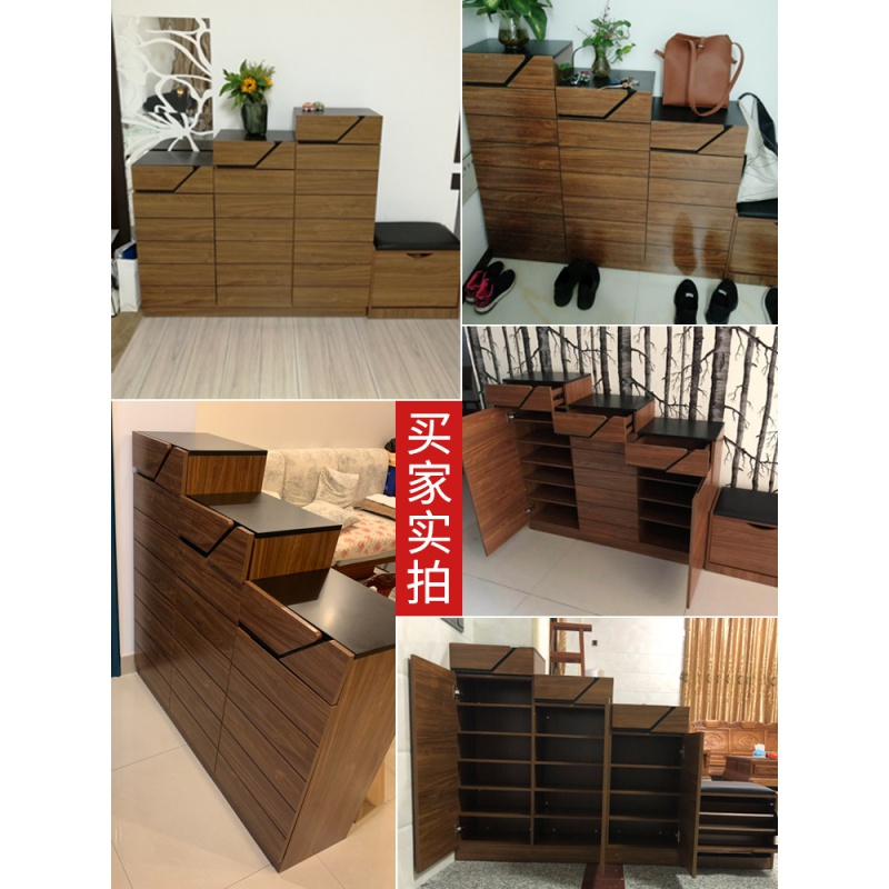 森美人进客厅楼梯鞋柜换鞋凳组合隔断柜现代中式简约厅柜收纳柜家用