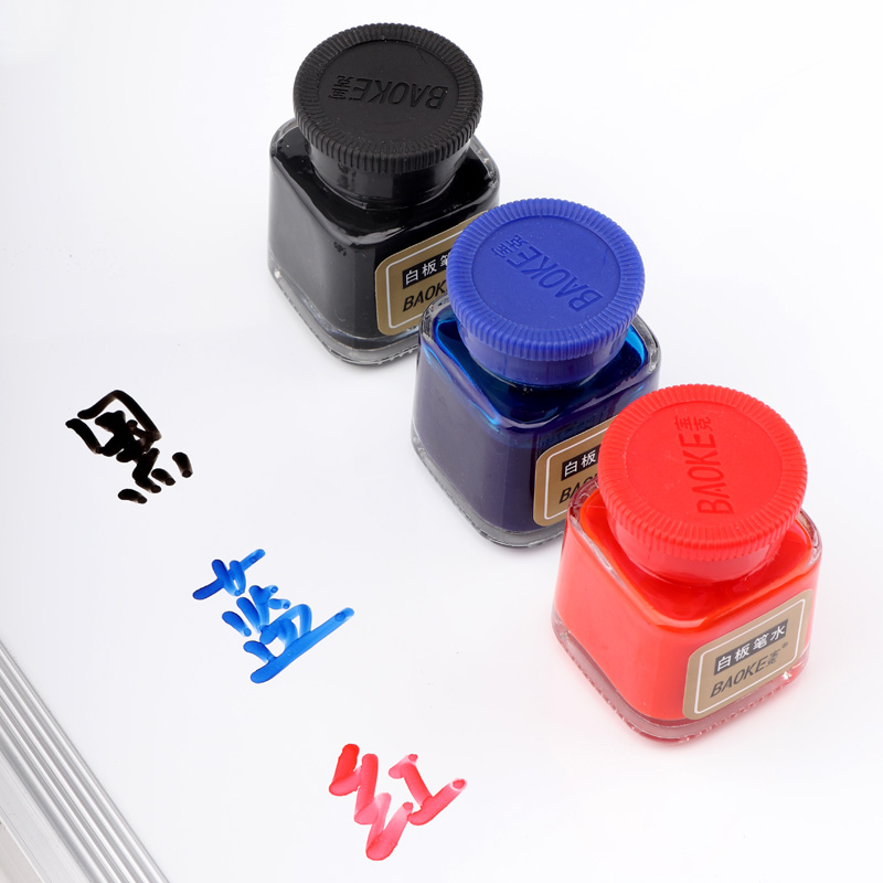 宝克(baoke) NO120白板笔墨水油性笔补充液易擦除 红蓝黑 25ml/瓶高清大图