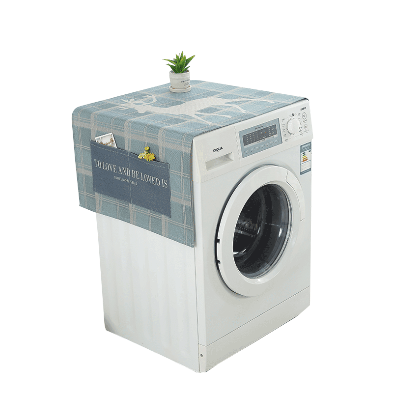 洗衣机盖布 防水防尘罩防尘布遮盖防灰尘家用冰箱微波炉机罩 彩色印象 小双开门冰箱、洗衣机通用(150*60cm)升级防水高清大图