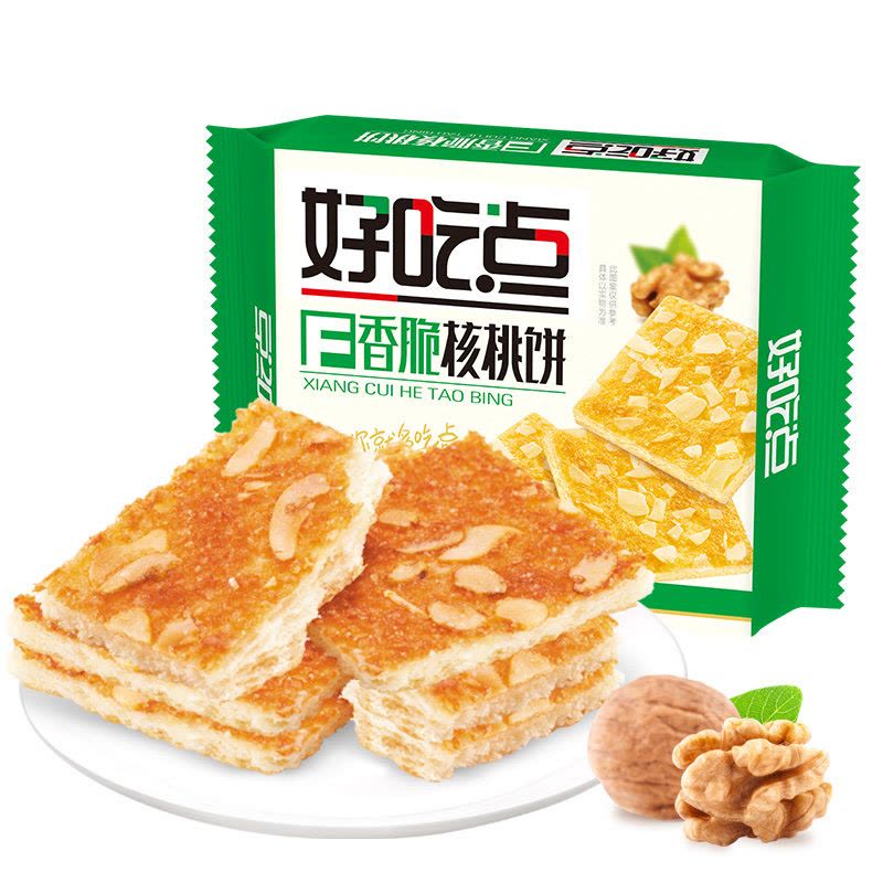 好吃点 香脆核桃饼108g 核桃饼杏仁饼腰果饼香脆饼干零食达利园饼干下午茶图片