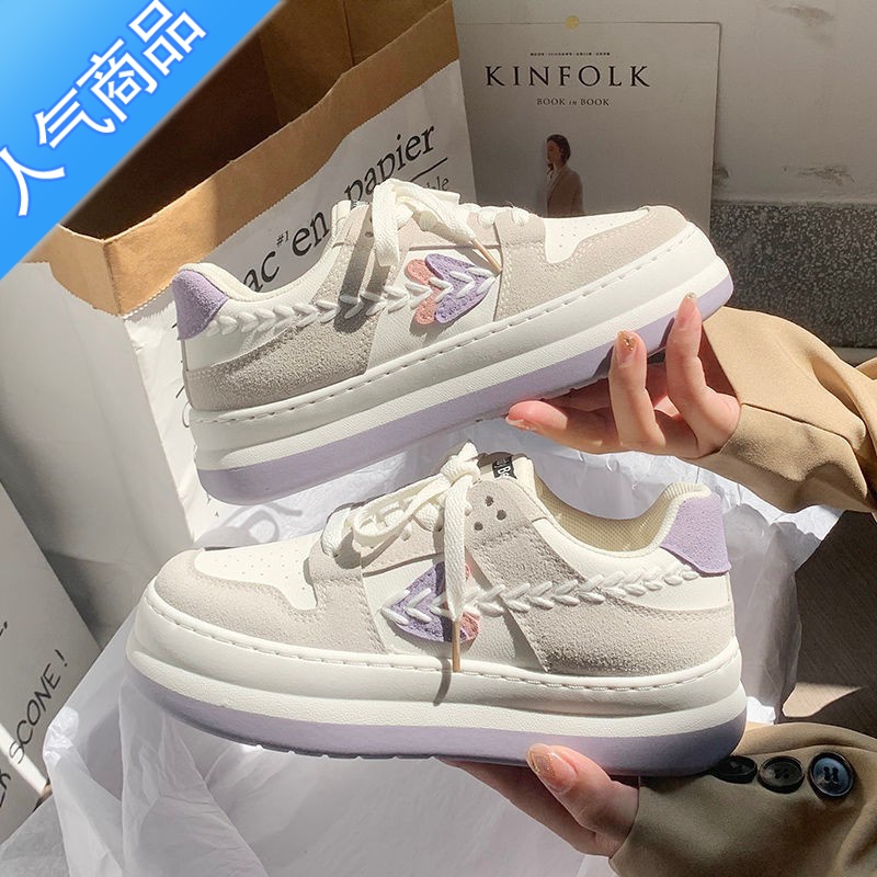 SUNTEK小众原创小白鞋女ins潮2023春夏新款大头厚底百搭运动休闲板鞋子高清大图