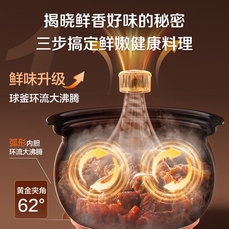 苏泊尔电压力锅2L双胆陶晶内胆微电脑预约牛羊肉专用1-2人家用智能烹饪高清大图