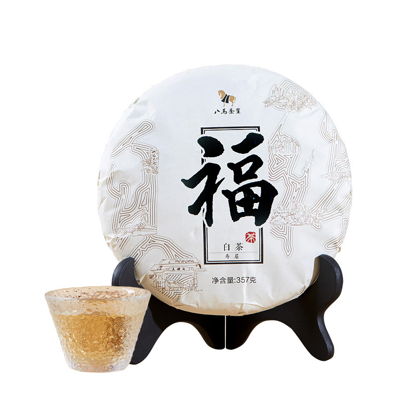 八马茶叶 福鼎白茶太姥山紧压寿眉白茶饼 357g
