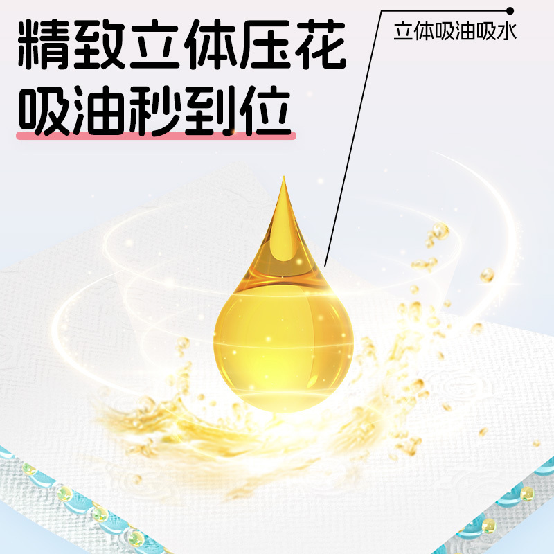 蓝漂萌宠系列悬挂式厨房抽纸3提400张2层200抽吸油吸水实惠家用