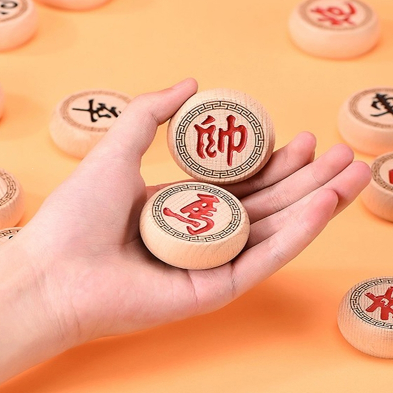 闪电客象棋中国象棋带棋盘木可折叠便携儿童学生成人非磁性中小号连盘