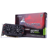 七彩虹Colorful)灵动鲨GTX1050Ti 4G显存GDDR5 双风扇DVI+HDMI+DP 家用办公 电竞游戏显卡 N卡 80mm大风量风扇