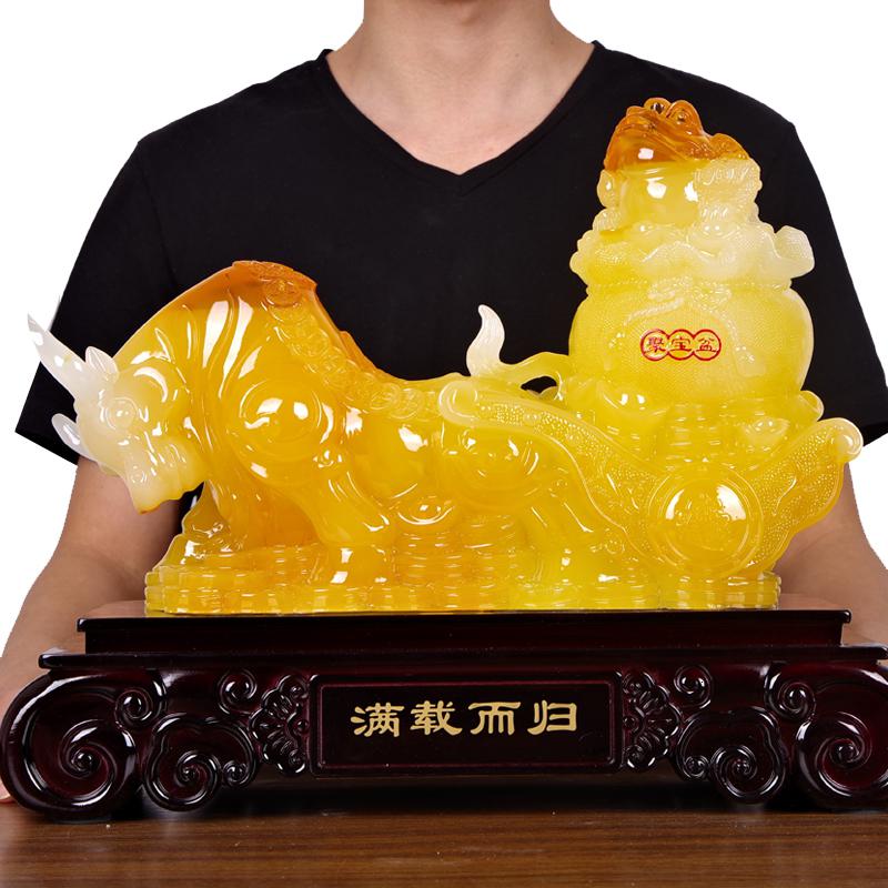 美帮汇牛摆件金牛拉金蟾客厅办公室创意装饰开业礼品高清大图