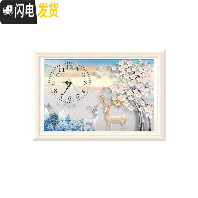 三维工匠十字绣2019年新款钻石画满钻客厅时间钟表时钟自己手工水晶钻表钟 可定制配套画框需要联系客服定制哦[1米30元]高清大图