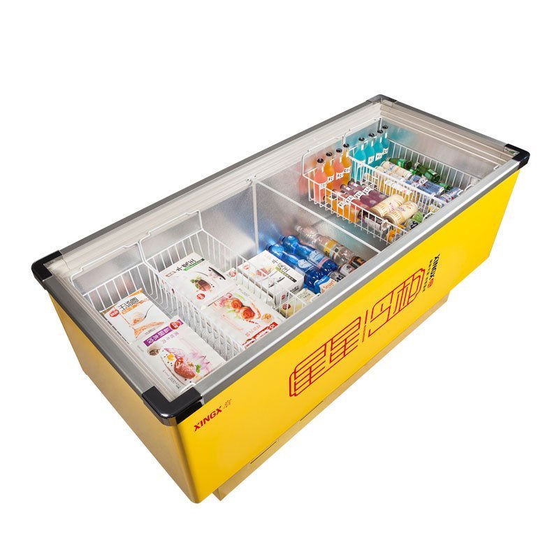 星星xingxsd516bp516升商用卧式大冰柜冷冻玻璃门展示柜推拉门岛柜