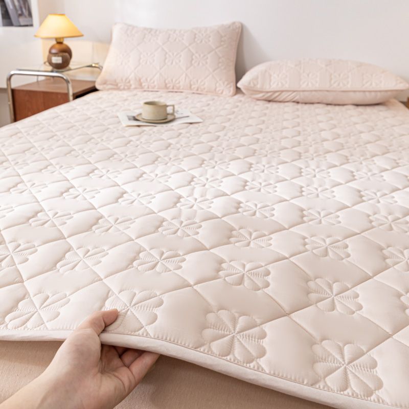 床垫软垫家用保护垫床褥垫学生单人宿舍垫子 格林-卡其 90X190cm床护垫三件套