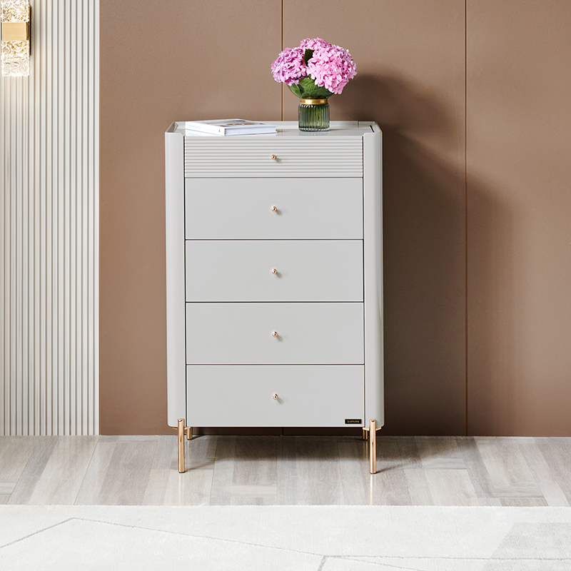 全友家居斗柜客厅简约轻奢储物柜卧室岩板斗柜大容量带抽屉分区收纳柜