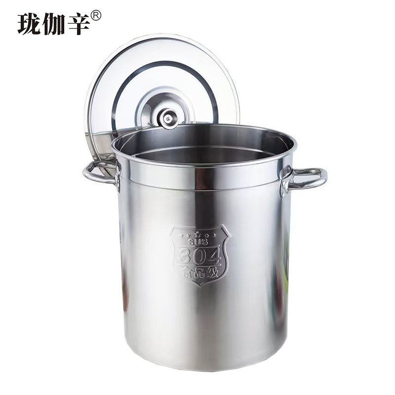 珑伽辛 304特厚不锈钢汤桶 30*30cm/个高清大图
