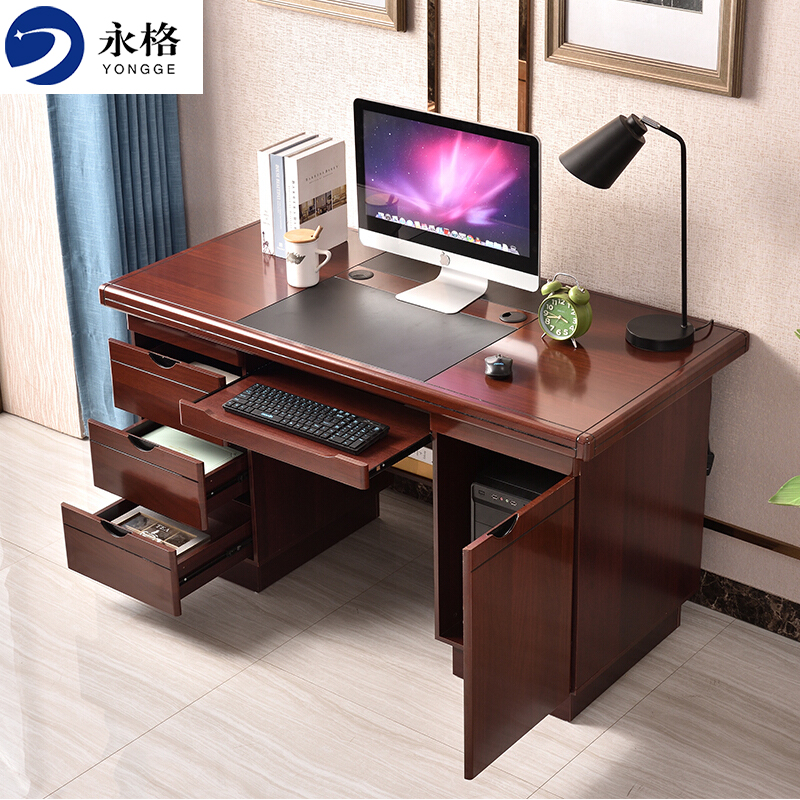 永格办公家具职员办公桌单人电脑油漆桌台式写字台经理桌140*70款式2高清大图