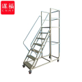 谋福 超市仓库理货取货梯仓储可移动平台带脚轮登高梯【平台离地1.8米（L1.6*W0.7*H1.8+0.7M)灰白】