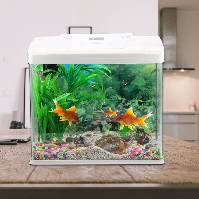 鱼缸水族箱 家用客厅办公室懒人免换水造景创意玻璃中小型金鱼缸高清大图