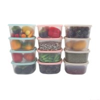 趣涉家居 保鲜盒饭盒微波炉塑料食品便当盒带盖冰箱收纳套装正方形 生活日用家居器皿饭盒便当盒居家用品