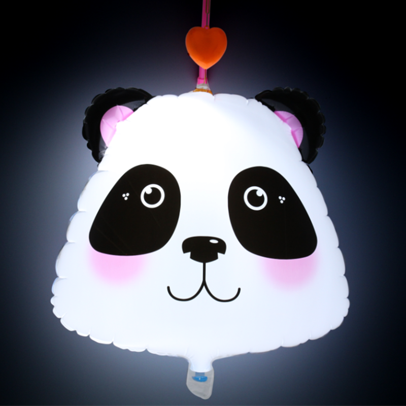 春节中秋节电子充气灯笼卡通手提尼龙膜塑料儿童花灯灯笼过节玩具熊猫