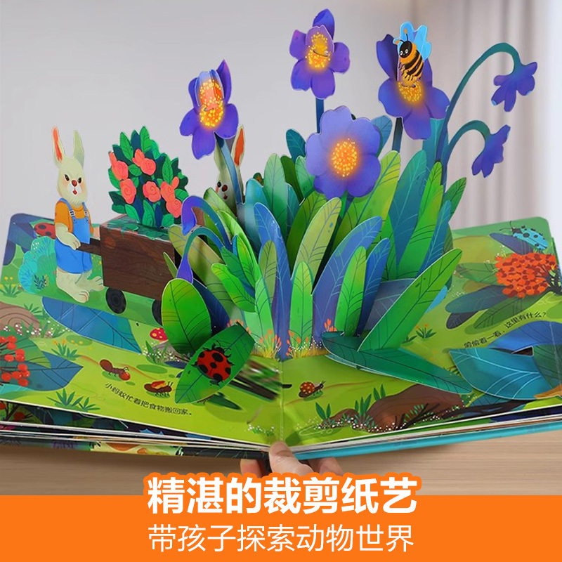 ⭐四季 [正版] 立体书儿童宝宝0-3-6岁揭秘小世界早教3d动物的家恐龙农场小虫虫职业科普百科全书翻翻洞洞触摸机关幼儿