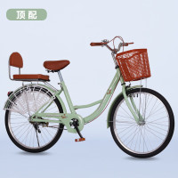 轻便自行车男女通用学生上班通勤单车oE 竹叶绿【顶配】充气胎 24寸适合身高150-170mm