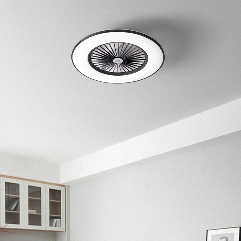 卧室客厅简约超薄led吸顶灯风扇灯如华福禄吊扇灯一体带电风扇房间灯