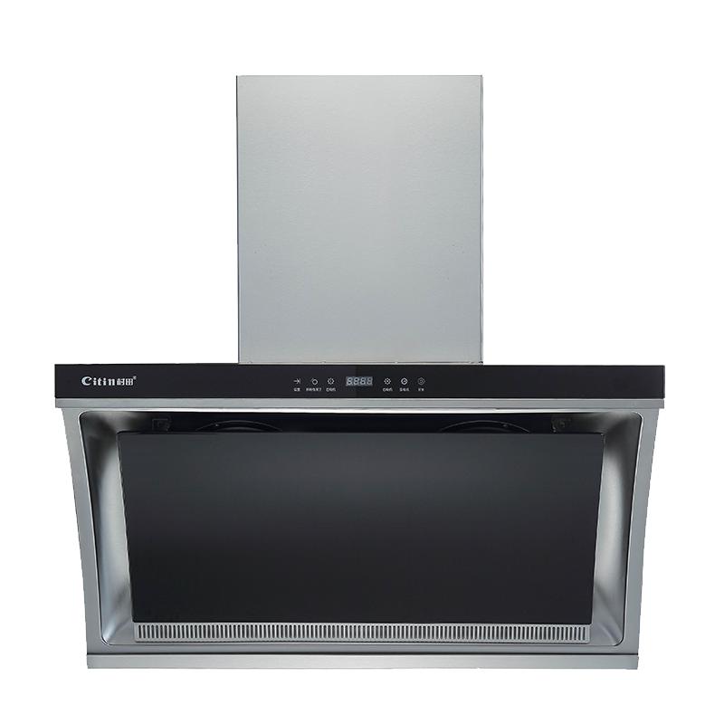 citin/村田ctg9064b大吸力静音双电机抽油烟机弧形机带时钟显示负离子