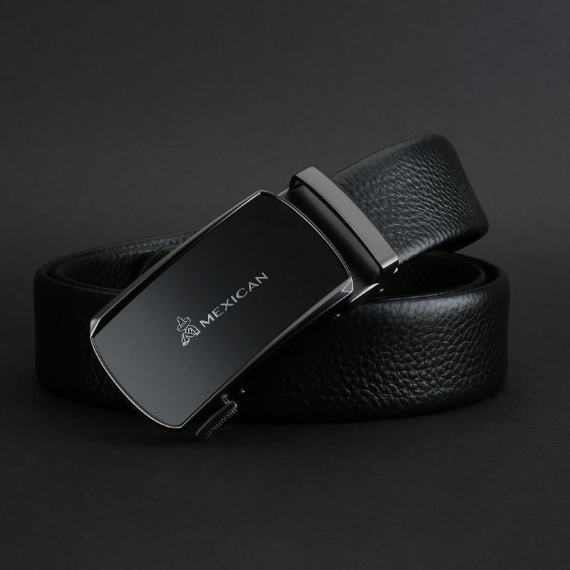 稻草人皮带男士真皮自动扣韩版潮流商务牛皮腰带休闲百搭高档裤带黑色