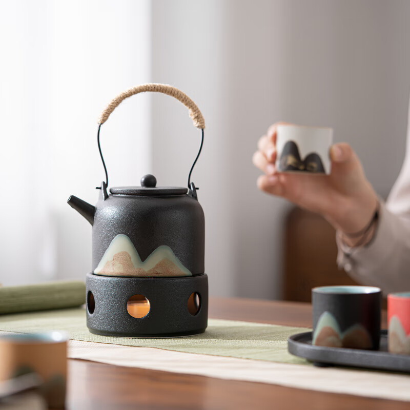 苏氏陶瓷/SUSHI CERAMICS J0970 千里江山温茶套装禅黑 (单位:套)高清大图