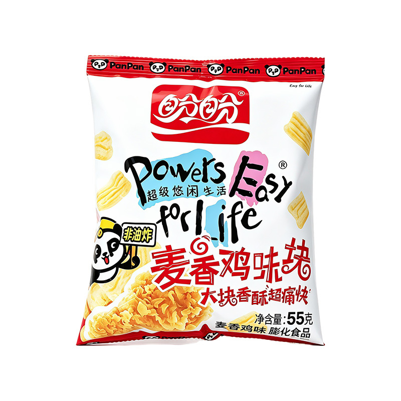 盼盼麦香鸡味块(烧烤牛排味)55g*5包 休闲非油炸健康办公室高清大图